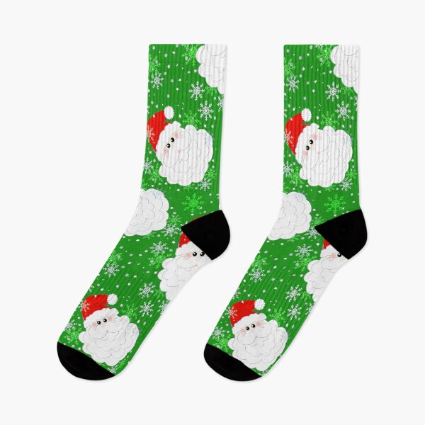 Item preview, Christmas Santas on Green Seamless Repeat Pattern designed and sold by Sharon Schwalbe.