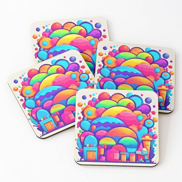 Item preview, Vibrant Bubble Cityscape designed and sold by Health And Fitness Posts e-Store.