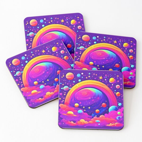 Artikelvorschau, Kosmische Regenbogen-Planetenkunst entworfen und verkauft von Health And Fitness Posts e-Store.