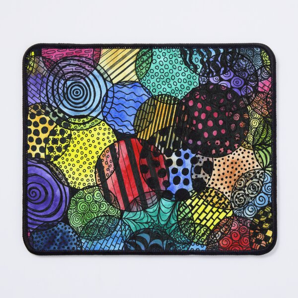 Item preview, Abstract Patterned Circles in Bright Tones and Black designed and sold by LymphomaLass.