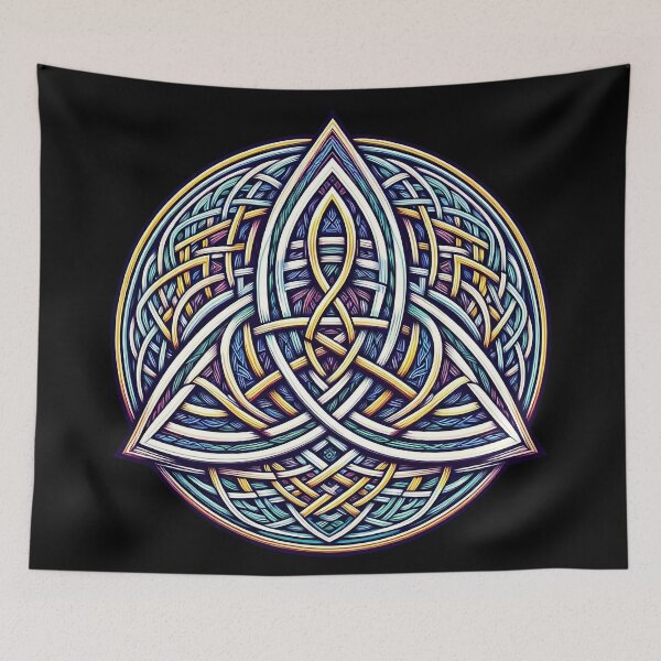 Aperçu de l'œuvre Noeud de la Trinité Triquetra Noeud Celtique Néon Éternité Celtique créée et vendue par HolidayT-Shirts.