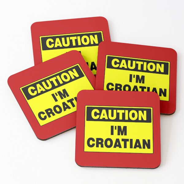 Item preview, Caution I'm Croatian, Black and Yellow Sign, with Bold Lettering designed and sold by AASparksDesigns.