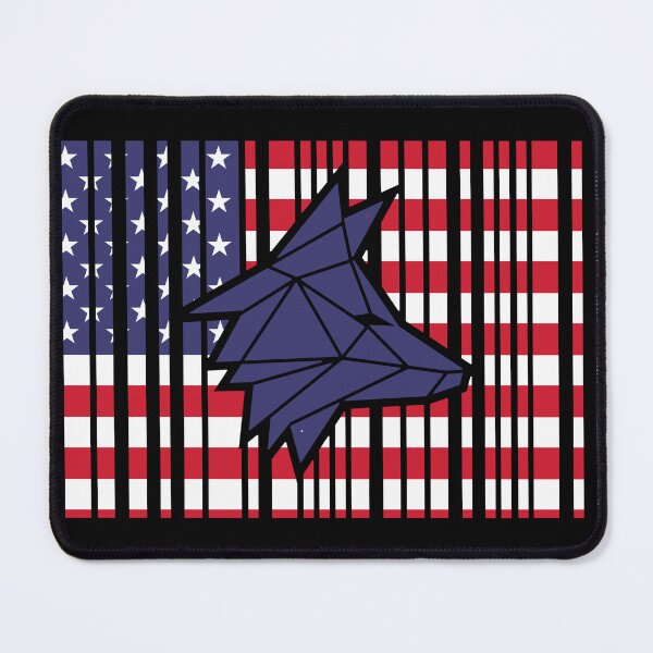 Item preview, Barcode-Style USA Flag with Embedded Wolf designed and sold by the Zarock Shop.