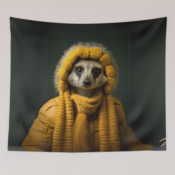 Item preview, Cozy Meerkat in Winter Attire designed and sold by Sillytoe.