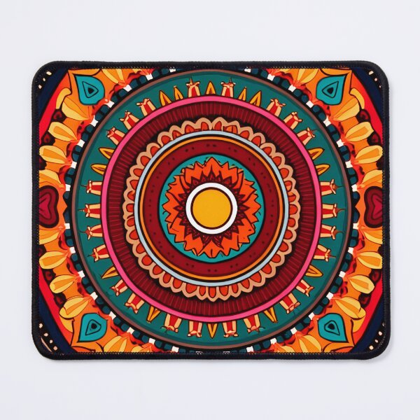 Item preview, MANDALA PATTERN 01 - Gift items and personal use / Pattern, Andean, Circle, Red, Yellow, Black, Orange, Spiritual, Meditation, Yoga, Blue, Art designed and sold by LumDesignArt.