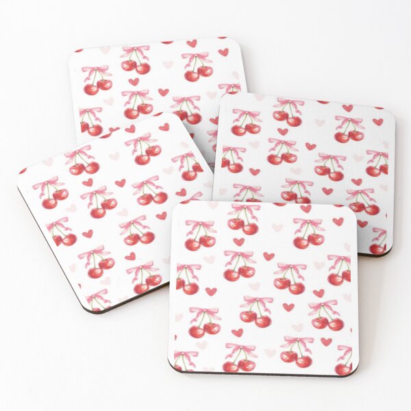 Item preview, Coquette cherry bows hearts pattern  designed and sold by Pixiedrop.