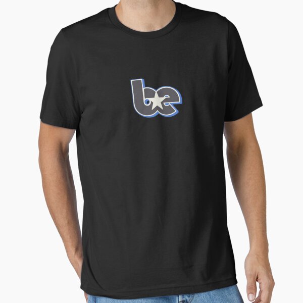 Vista previa del artículo con la obra «Logotipo de contorno con iniciales en contraste de estrella BE en blanco, gris y azul», diseñado y vendido por aestheticqueen.