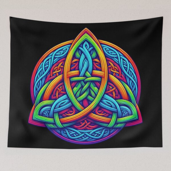 Aperçu de l'œuvre Noeud de la Trinité Triquetra Noeud celtique Triquetra vibrant Fusion créée et vendue par HolidayT-Shirts.