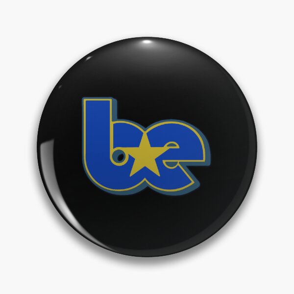 Item preview, BE Star Contrast Initials Outline Logo Yellow Blue Cerulean designed and sold by aestheticqueen.