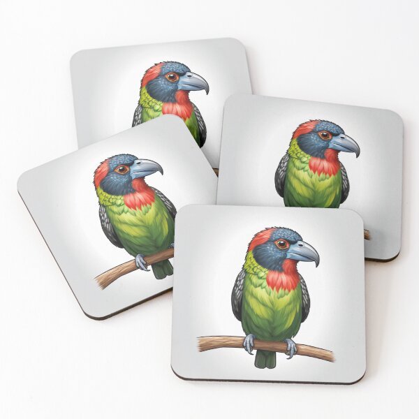 Item preview, Necklaced Barbet on a Branch designed and sold by laguitan10.