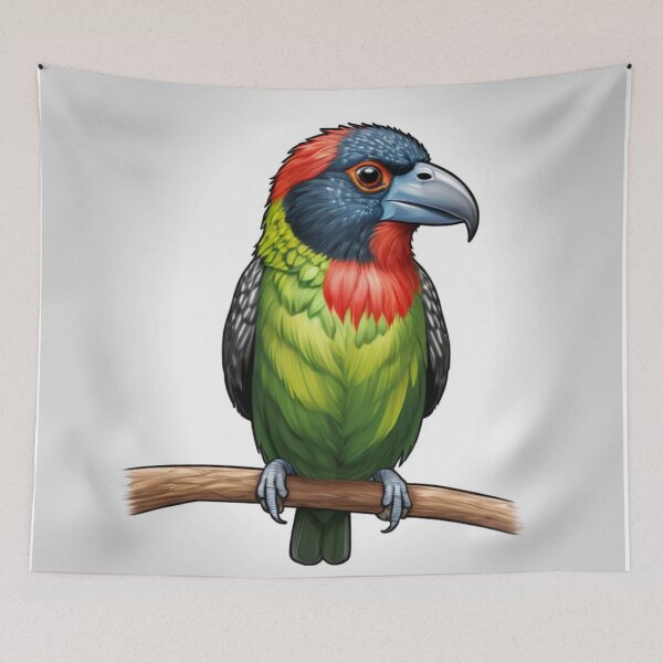 Item preview, Necklaced Barbet on a Branch designed and sold by laguitan10.