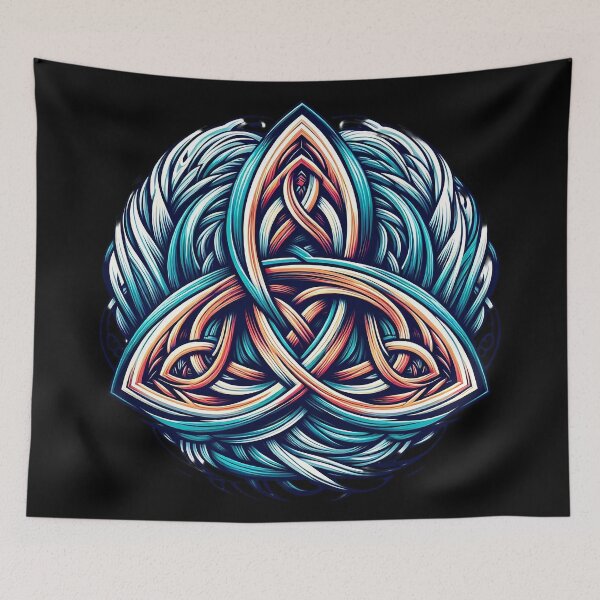 Aperçu de l'œuvre Noeud de la Trinité Triquetra Noeud celtique Tradition celtique kaléidoscopique créée et vendue par HolidayT-Shirts.