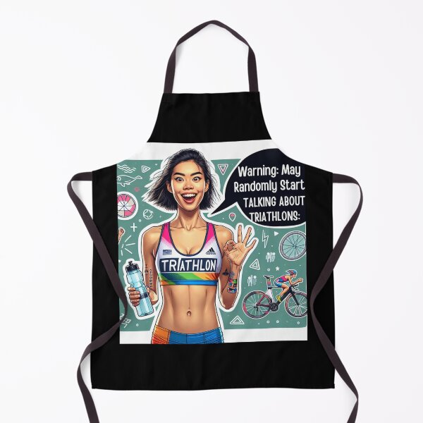 Item preview, Warning: May Randomly Start Talking About Triathlons – Funny Triathlete designed and sold by Triathlongram.