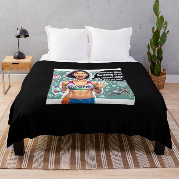 Item preview, Warning: May Randomly Start Talking About Triathlons – Funny Triathlete designed and sold by Triathlongram.