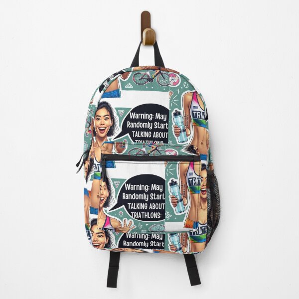 Item preview, Warning: May Randomly Start Talking About Triathlons – Funny Triathlete designed and sold by Triathlongram.