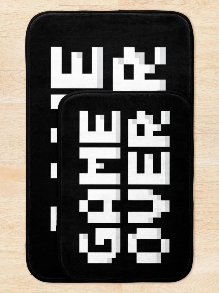 Thumbnail 5 of 6, Bath Mat, Game Over Retro Lettering designed and sold by MEMES-GER.