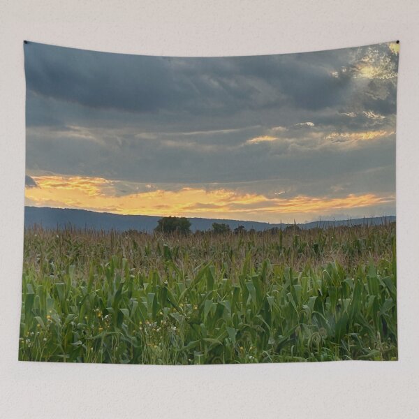 Item preview, Sunset Behind the Corn Field in the Mountains designed and sold by fierceautie.