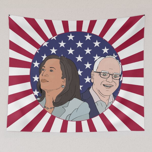 Artikelvorschau, Kamala Harris und Tim Walz entworfen und verkauft von shopdiego.