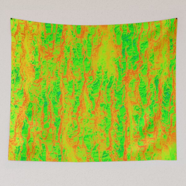 Item preview, GLOWY NEON GREEN AND ORANGE ABSTRACT PRINT designed and sold by larissa-myrie.