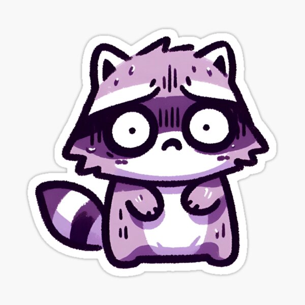 Item preview, Chaotic cute raccoon  designed and sold by DEVINE-PIXELZ.