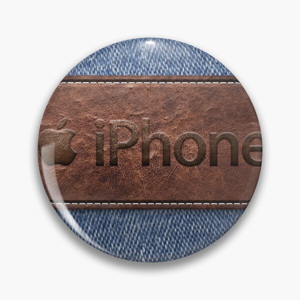 Item preview, Apple logo for iPhone on blue leather label designed and sold by lapizart.