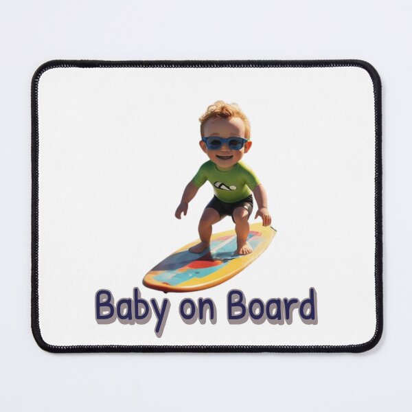 Item preview, Baby on "Surfing" Board designed and sold by Ink And Inspire.