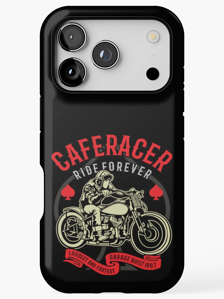Thumbnail 1 of 4, iPhone Case, Cafe Racer Ride Motorcycles Forever designed and sold by SinfamousTwo.