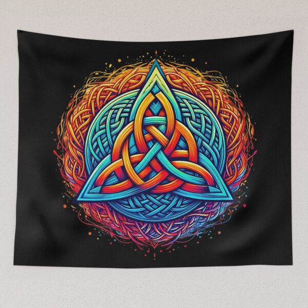 Aperçu de l'œuvre Noeud de la Trinité Triquetra Noeud celtique Triquetra intemporel Lueur créée et vendue par HolidayT-Shirts.