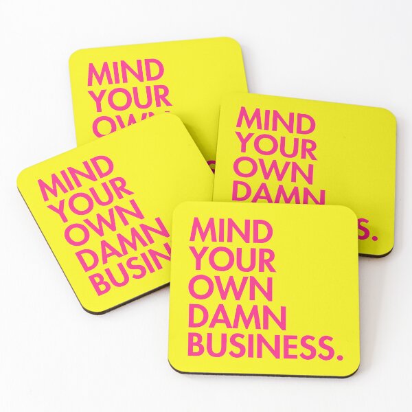Artikelvorschau, Mind your own damn business - Hot Pink on yellow entworfen und verkauft von Thelittlelord.