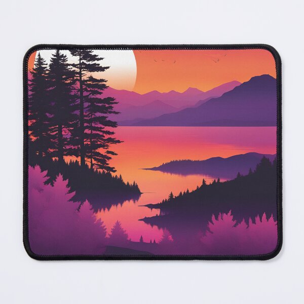 Item preview, Mountain/Lake sunset print designed and sold by NicMacTees.