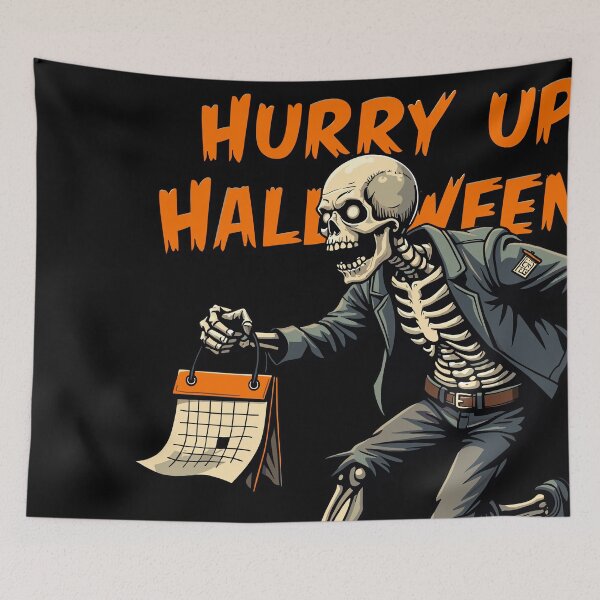 Item preview, Hurry Up Halloween - Excited Skeleton Waiting for Halloween designed and sold by markymaarty.