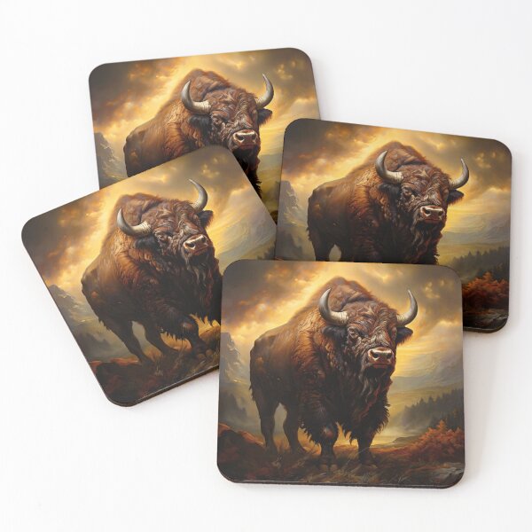 Item preview, Baroque Painting of Bison designed and sold by BirdsnStuff.