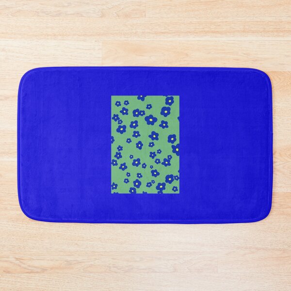 Item preview, Blue flowers on green background designed and sold by CoraNais.
