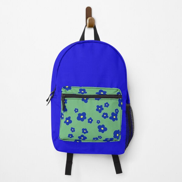 Item preview, Blue flowers on green background designed and sold by CoraNais.