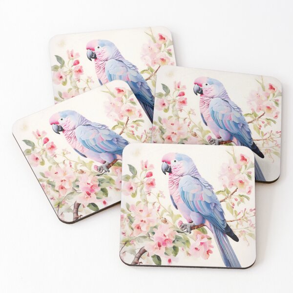 Item preview, Pastel Parrot on Blossoming Flowers designed and sold by BirdsnStuff.