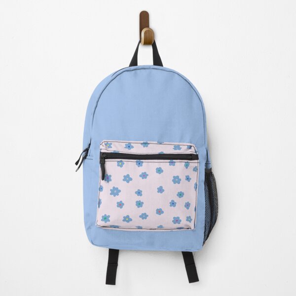 Item preview, Small blue flowers on a pink background designed and sold by CoraNais.