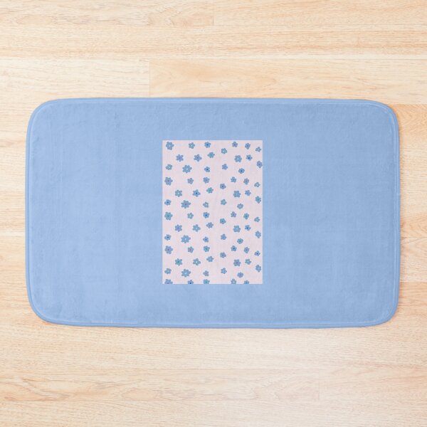 Item preview, Small blue flowers on a pink background designed and sold by CoraNais.