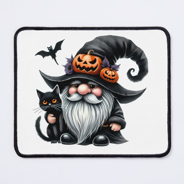 Item preview, Halloween Gnome Hugging a Black Cat designed and sold by Mimoshi ⭐⭐⭐⭐⭐.
