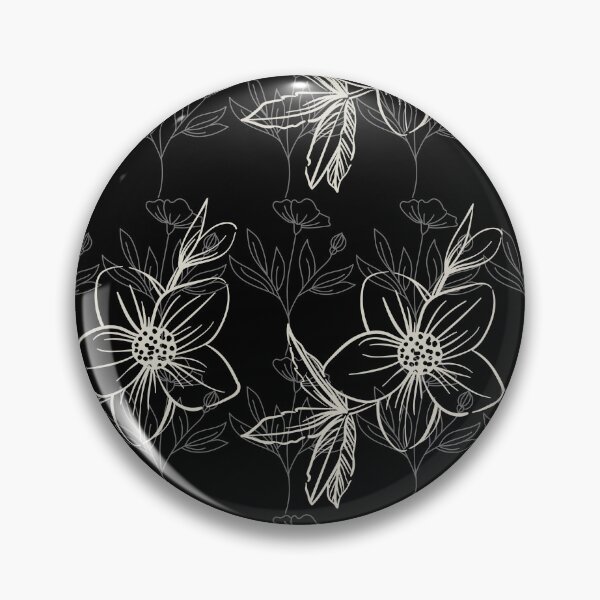 Aperçu de l'œuvre Motif de fleurs blanches et noires créée et vendue par Johnmichaelart.