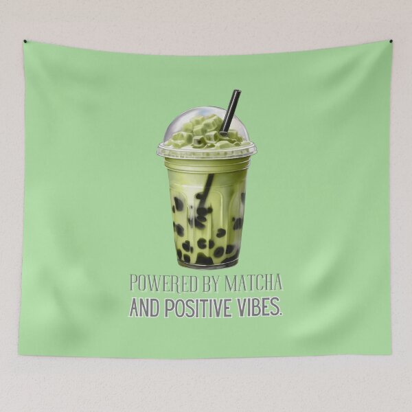 Item preview, Powered by matcha and positive vibes. #matcha #matchalover #matchaaddict designed and sold by Anna Halasek.