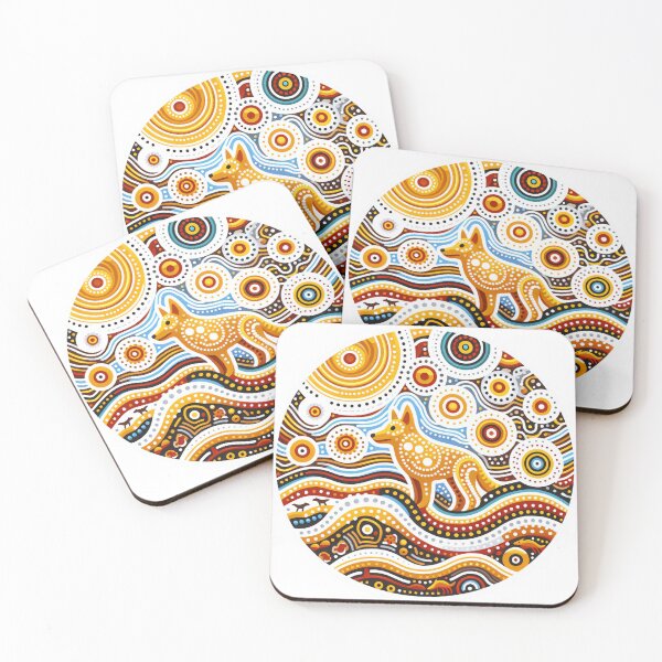 Item preview, Vibrant Animal Artwork - Dingo Design by heidiannemorris © designed and sold by FOLK ART FUSION by heidiannemorris.