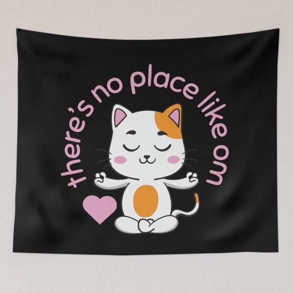Item preview, There's no place like om - cute yoga cat designed and sold by EvergreenWhimsy.