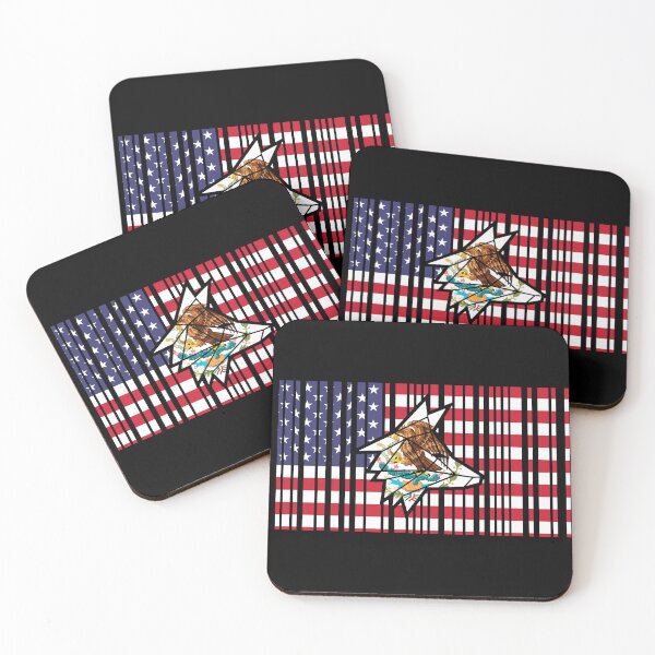 Item preview, Barcode-Style USA Flag with Embedded Mexican Wolf designed and sold by the Zarock Shop.