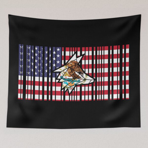 Item preview, Barcode-Style USA Flag with Embedded Mexican Wolf designed and sold by the Zarock Shop.