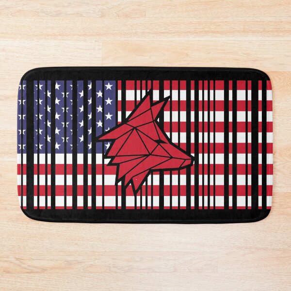 Item preview, Copia de Barcode-Style USA Flag with Embedded Red Wolf designed and sold by the Zarock Shop.