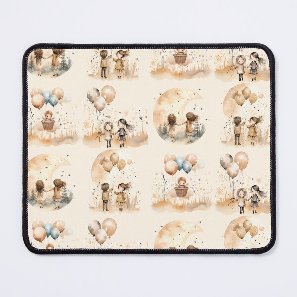 Item preview, Vintage Country Watercolor Crescent Moon Scarf – Charming Design with Children and Balloons designed and sold by Pnwphotography.
