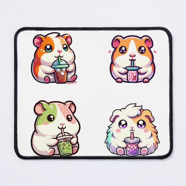 Item preview, Kawaii little Guinea pigs drinking delicious iced drinks stickers and more designed and sold by CRandRRstickers.