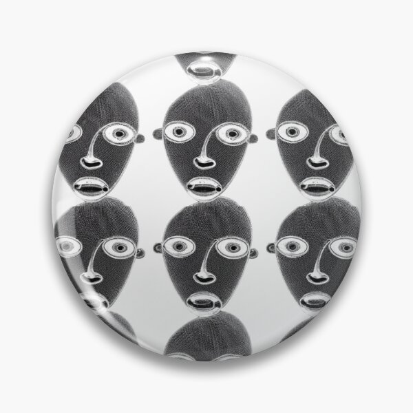 Item preview, Monochrome Abstract Faces seamless Pattern in Surrealist Style designed and sold by MrDRK1536.