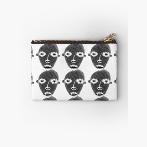 Item preview, Monochrome Abstract Faces seamless Pattern in Surrealist Style designed and sold by MrDRK1536.