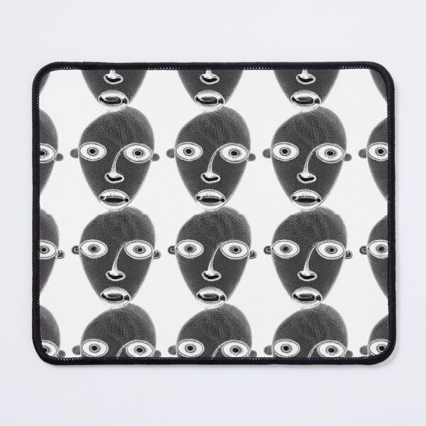 Item preview, Monochrome Abstract Faces seamless Pattern in Surrealist Style designed and sold by MrDRK1536.